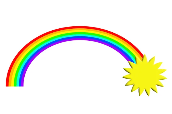 彩虹在白色的插图 — 图库照片