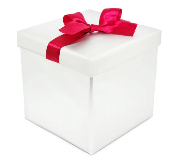 Geschenk Box Auf Weißem Hintergrund — Stockfoto