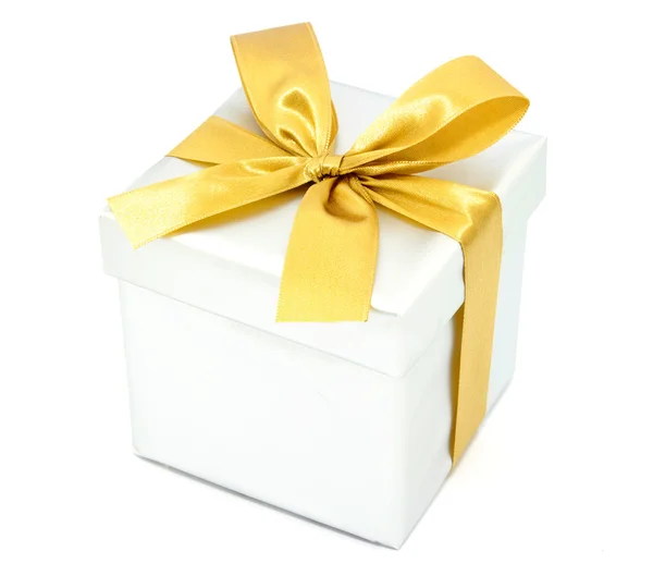 Geschenk Box Auf Weißem Hintergrund — Stockfoto