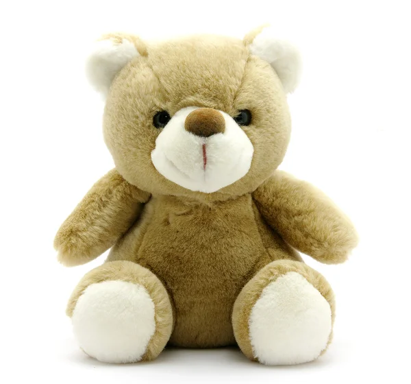 Ein Plüsch Teddybär Isoliert Auf Weiß — Stockfoto