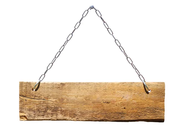 Wood Sign Hanging Chain — Stock Photo, Image