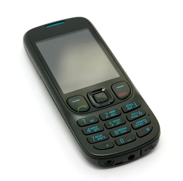 Černý mobilní telefon — Stock fotografie