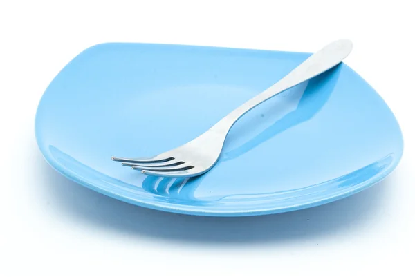 Plattan och gaffel — Stockfoto