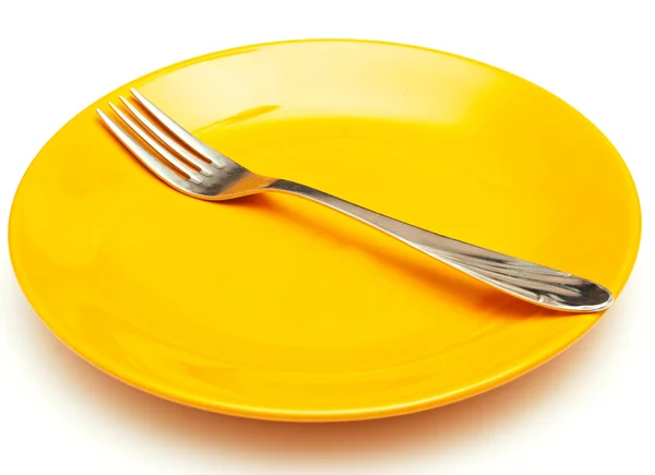 Plate and fork — Stock Photo, Image