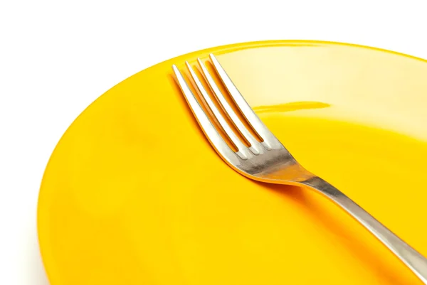 Plattan och gaffel — Stockfoto