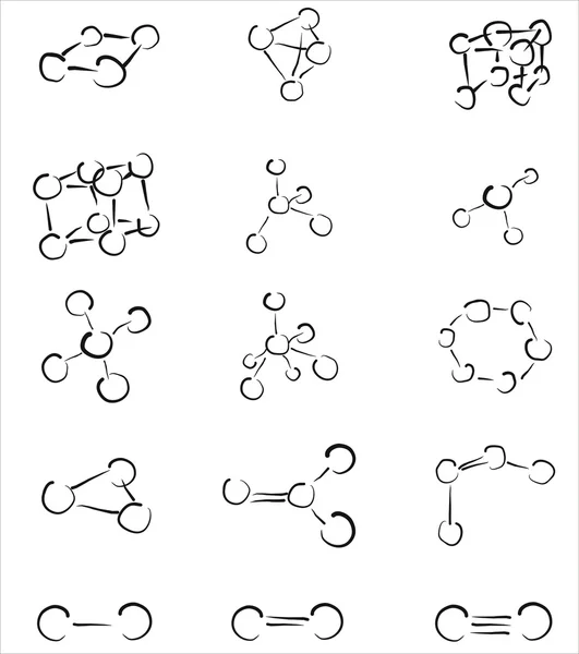 Set di molecole — Vettoriale Stock