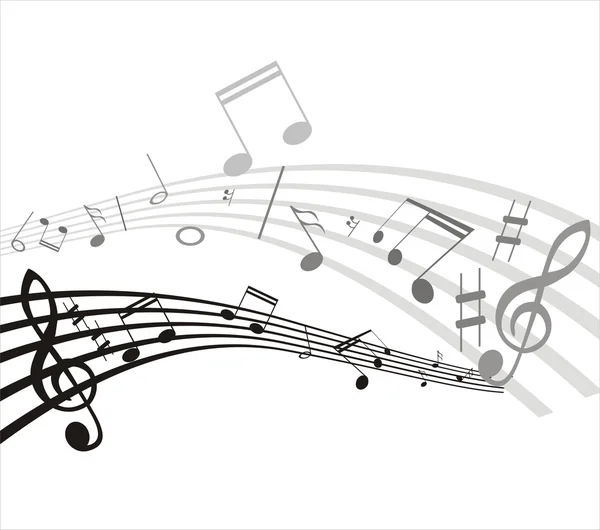 Музыкальные ноты на шесте — стоковый вектор