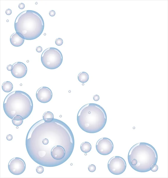 蓝色的水气泡矢量插画 — 图库矢量图片