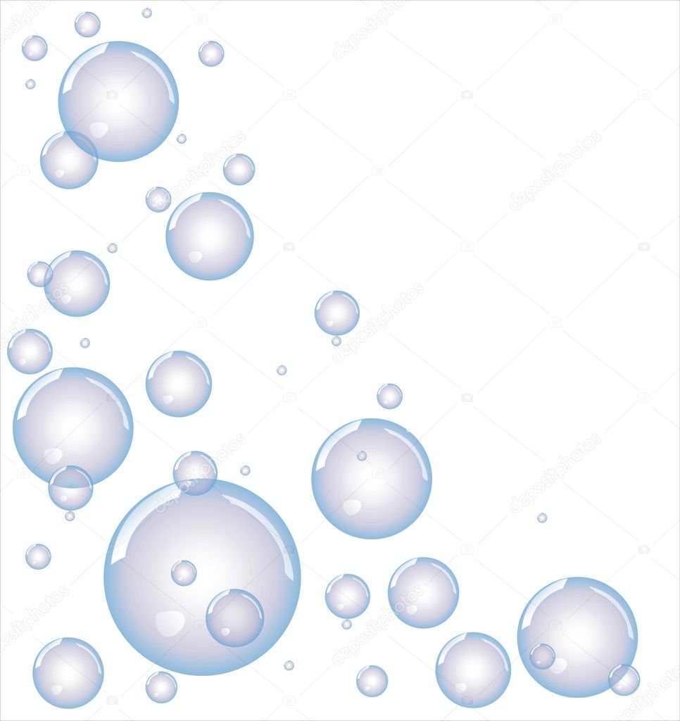 Vector illustration of blue water bubbles