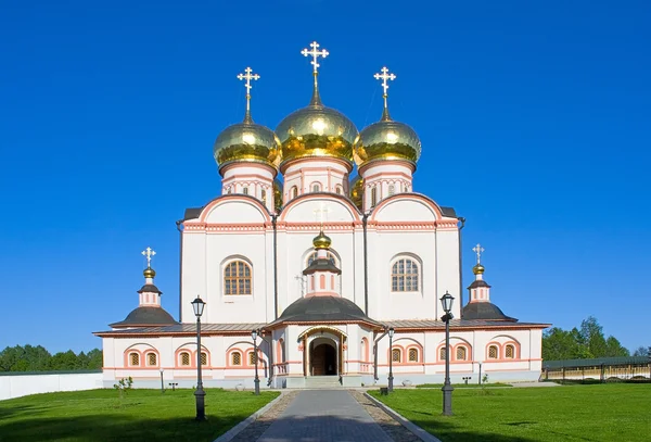 Vista Catedral Iver Para Mosteiro Iversky Rússia — Fotografia de Stock