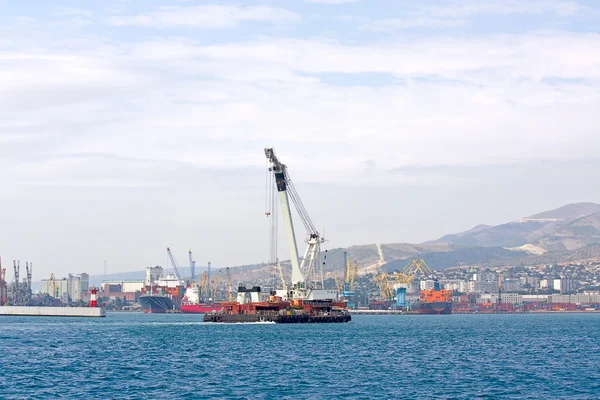 Nave Grúa Flotante Puerto Novorossiysk Rusia — Foto de Stock