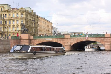 Anichkov bridge and Fontanka river clipart