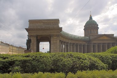 View of facade of Kazan Cathedral ,Saint Petersburg, Russia clipart