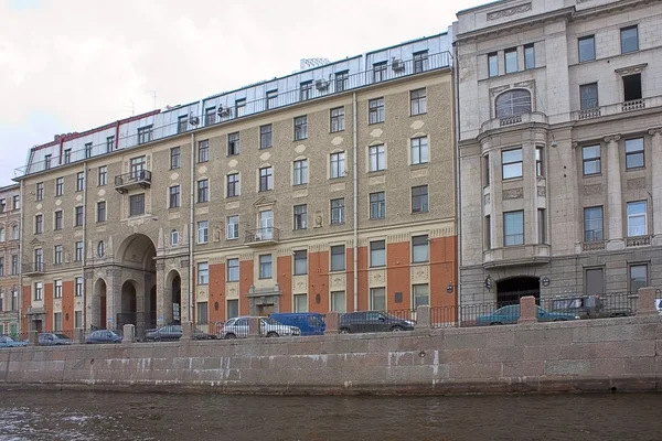 Stary Dom Niezwykła Architektura Nasyp Sankt Petersburg Federacja Rosyjska — Zdjęcie stockowe