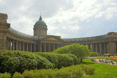 View of facade of Kazan Cathedral , Saint Petersburg, Russia clipart