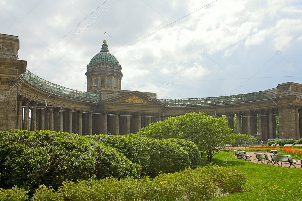 View of facade of Kazan Cathedral , Saint Petersburg, Russia