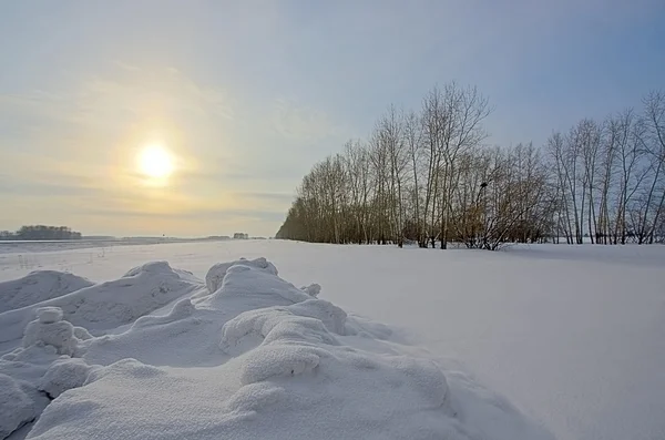 Coucher de soleil en hiver — Photo
