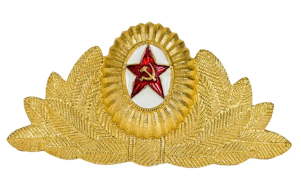 Insignia on soviet officer cap — Stock Photo, Image