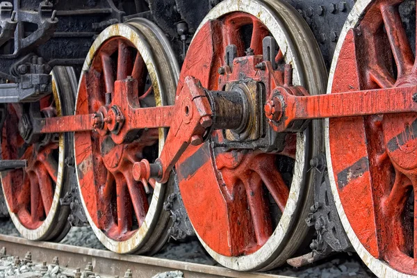 Viejas ruedas de locomotora de vapor —  Fotos de Stock