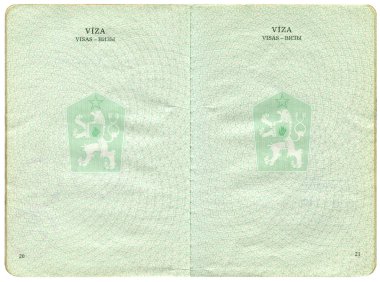 eski Çekoslovakya pasaportu.