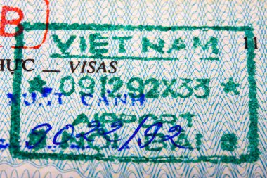 Vietnam passport stamp clipart