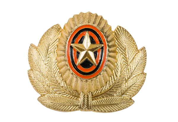 Insignia on russian officer cap — Stok fotoğraf