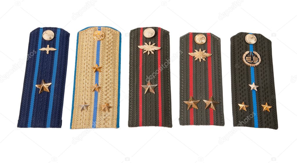 Shoulder strap of russian army on white background