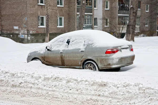 stock image Cars under snow. Parked cars under snow