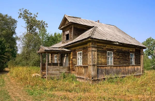 Starý Dřevěný Dům Vesnici — Stock fotografie