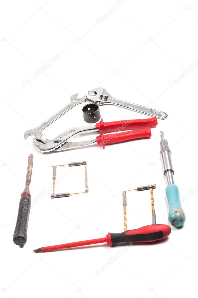 Conceptual photo with building tools