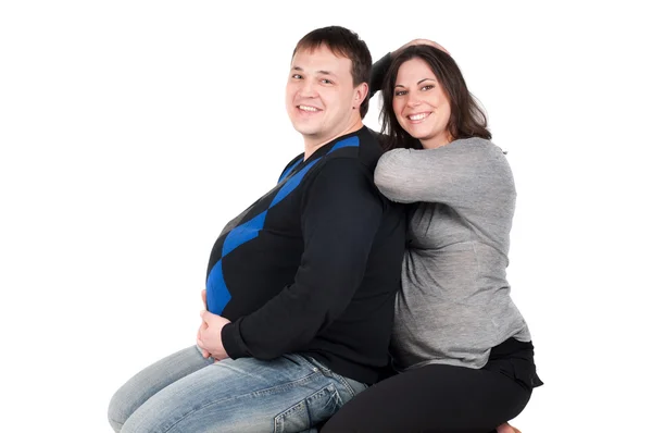 Hermosa pareja - mujer embarazada — Foto de Stock