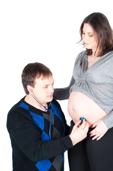 Hermosa pareja - mujer embarazada —  Fotos de Stock