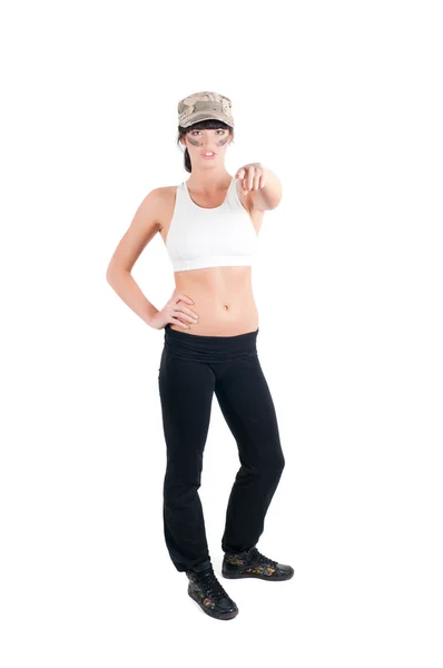 Fitness instruktor izolované na bílém — Stock fotografie