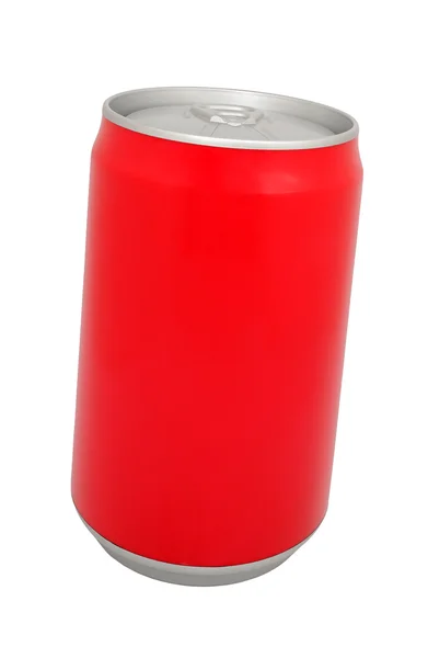 アルミ缶を開ける白い背景の上 — ストック写真