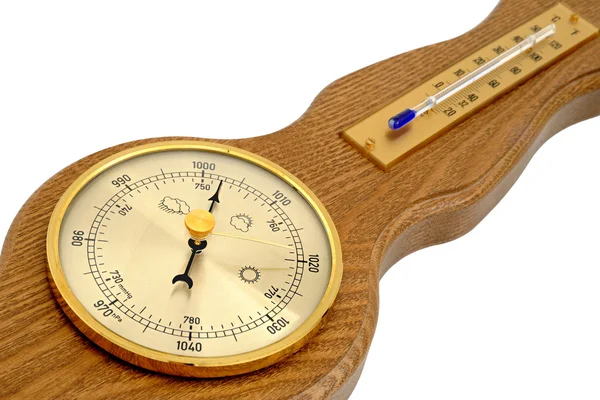 Барометр Термометр Білому Тлі — стокове фото