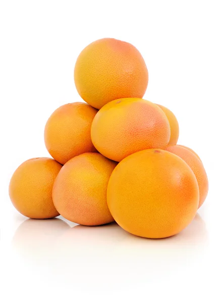 Grapefruits Een Witte Achtergrond — Stockfoto