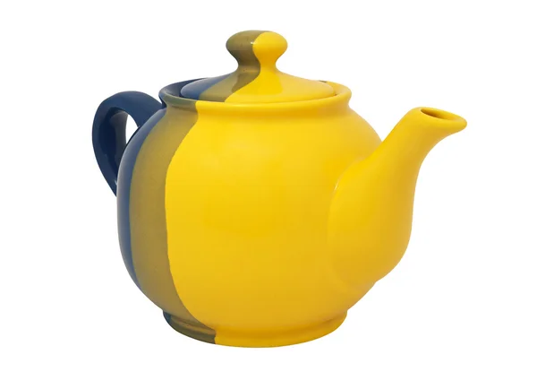 Керамический Чайник Варки Чая Белом Фоне — стоковое фото