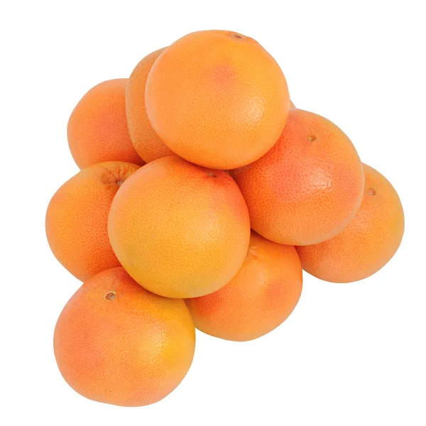 Grapefruits Geïsoleerd Een Witte Achtergrond — Stockfoto