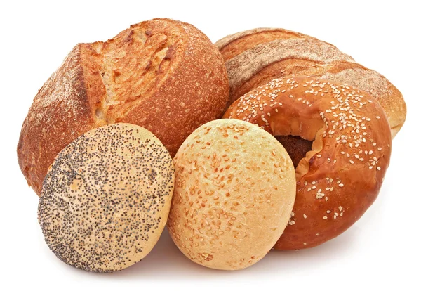 Bread, rolls, and bagel — Stock Photo, Image