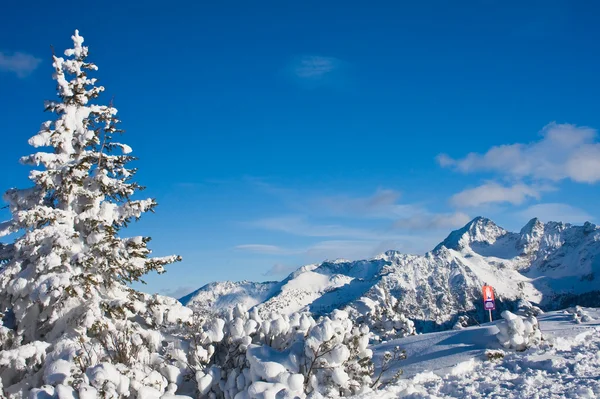 雪下的山。滑雪度假村萨尔斯堡。奥地利 — 图库照片