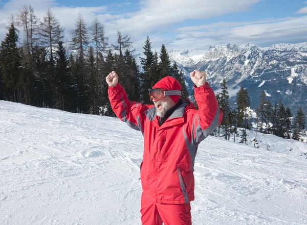 Skifahrer Und Berge — Stockfoto