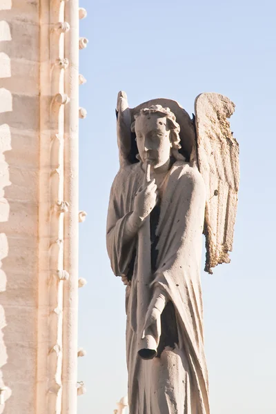 Sculptuur Van Een Engel Het Dak Van Kathedraal Van Notre — Stockfoto