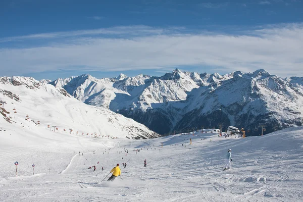 開幕戦ソルデンのスキー場の斜面 オーストリア — ストック写真