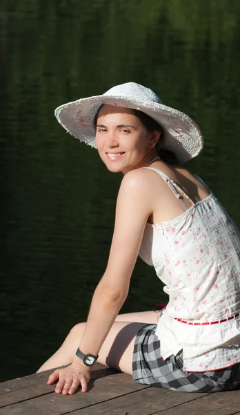Portrait Girl Hat — Stock Photo, Image