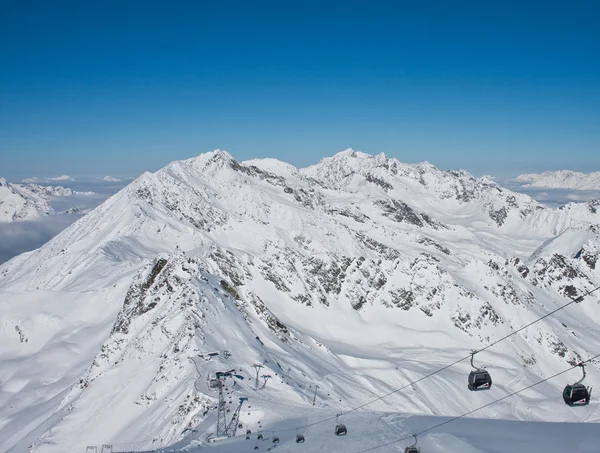 開幕戦ソルデンのスキー場の斜面。オーストリア — ストック写真