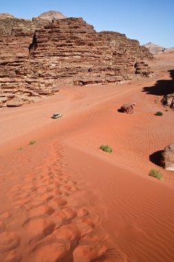 çöl wadi rum Safari'de. Ürdün