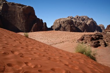 Wadi rum çöl. Ürdün