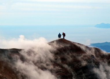 On the top of volcano. Kamchatka clipart