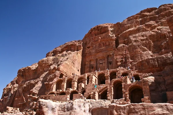 Nabatean temple or tomb town Petra, Jordan — Stockfoto