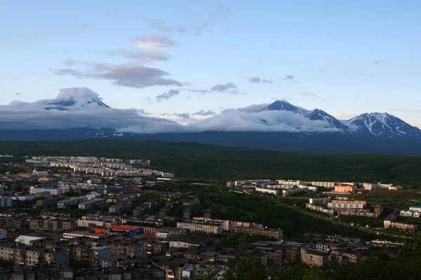 stock image City Petropavlovsk and vulcano. Kamchatka. Russia.